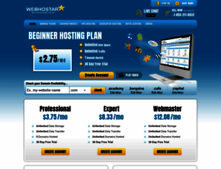 webhostar.com screenshot