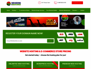 webhosting4southafrica.co.za screenshot