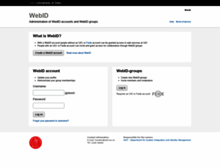 webid.uio.no screenshot