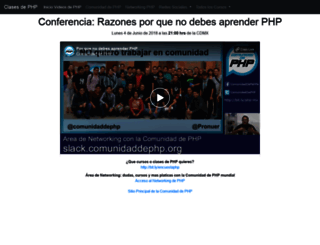 webinar.comunidaddephp.org screenshot