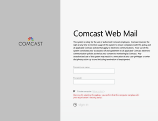 webmail.comcast.com screenshot