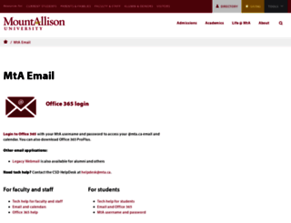 webmail.mta.ca screenshot
