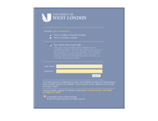 webmail.uwl.ac.uk screenshot