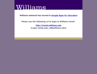 webmail.williams.edu screenshot