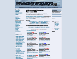 webmaster-resources101.com screenshot