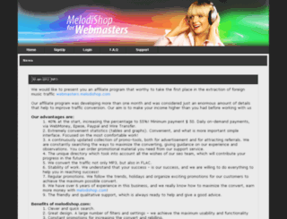 webmasters.melodishop.com screenshot