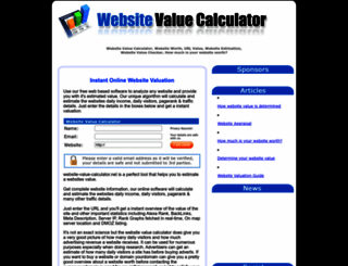 website-value-calculator.net screenshot