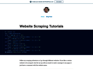 websitescrapingtutorials.wordpress.com screenshot