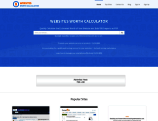 websitesworthcalculator.com screenshot