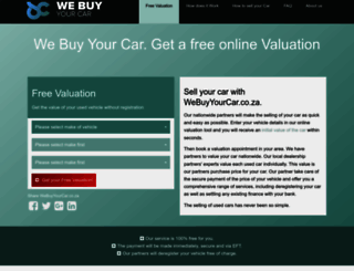 webuyyourcar.co.za screenshot