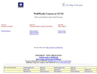 webwork.tcnj.edu screenshot