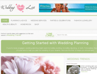 wedding-list.co.uk screenshot