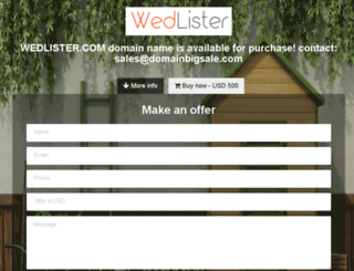 wedlister.com screenshot