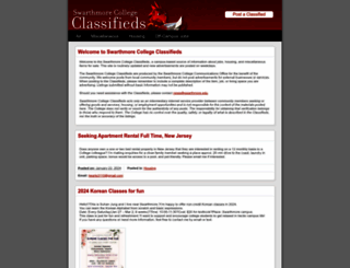 weeklyclassifieds.swarthmore.edu screenshot
