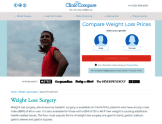 weightloss.cliniccompare.co.uk screenshot