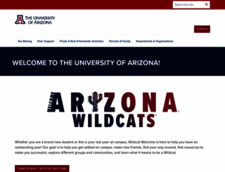 welcome.arizona.edu screenshot
