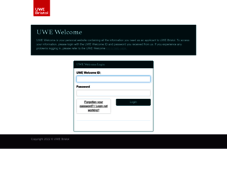 welcome.uwe.ac.uk screenshot