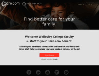 wellesleycollege.care.com screenshot
