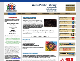 wellslibrary.org screenshot