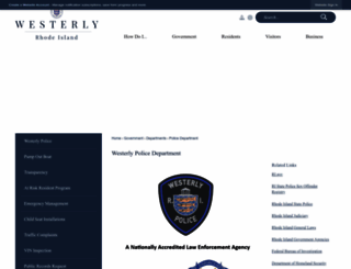 westerlypolice.org screenshot