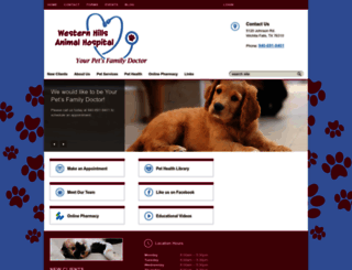 westernhillsanimalhospital.com screenshot