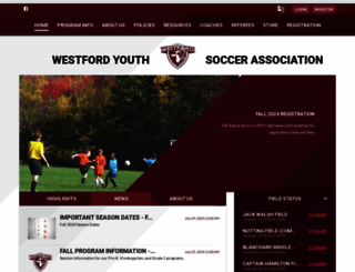 westfordyouthsoccer.com screenshot