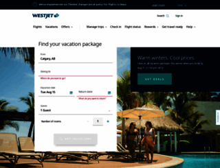 westjetvacations.com screenshot