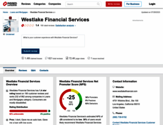 westlake-financial.pissedconsumer.com screenshot