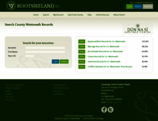 westmeath.rootsireland.ie screenshot