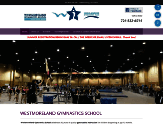 westmorelandgymnastics.com screenshot