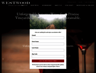 westwoodwine.com screenshot