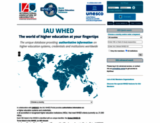 Access whed.net. World Higher Education Database (WHED) Portal