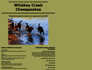 whiskeycreekchesapeakes.com screenshot