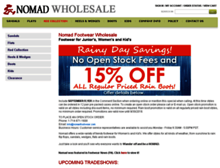 wholesale.nomadfootwear.com screenshot