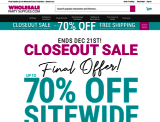 wholesalepartysupplies.com screenshot