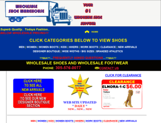 wholesaleshoewarehouse.com screenshot