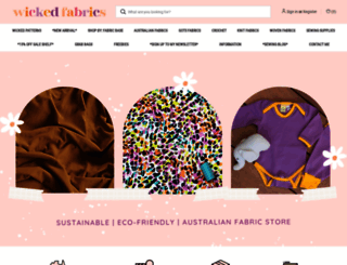wickedfabrics.com.au screenshot