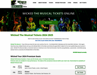 wickedthemusicalticketsonline.com screenshot