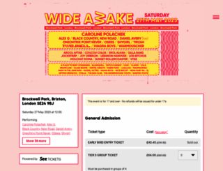 wideawake.seetickets.com screenshot