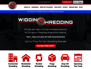 wigginsshredding.com screenshot