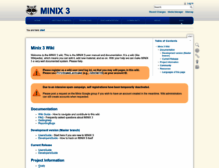 wiki.minix3.org screenshot
