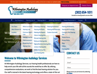 wilmingtonaudiology.com screenshot