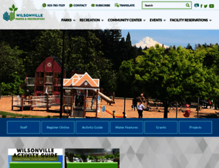 wilsonvilleparksandrec.com screenshot