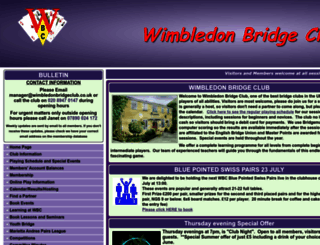 wimbledonbridgeclub.co.uk screenshot