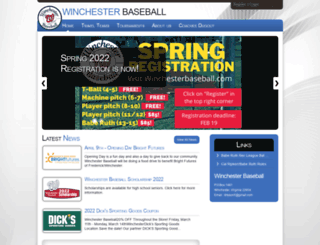 winchesterbaseball.com screenshot