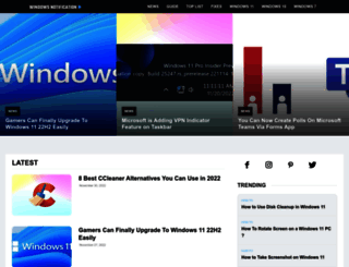 windowsnotification.com screenshot