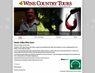 winecountrytours.com.au screenshot