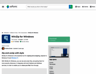 winzip-windows-10.en.softonic.com screenshot