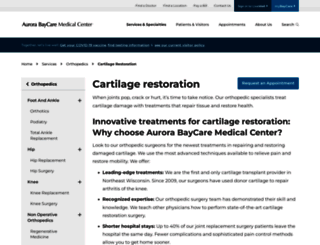 wisconsincartilagecenter.com screenshot