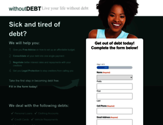 withoutdebt.co.za screenshot